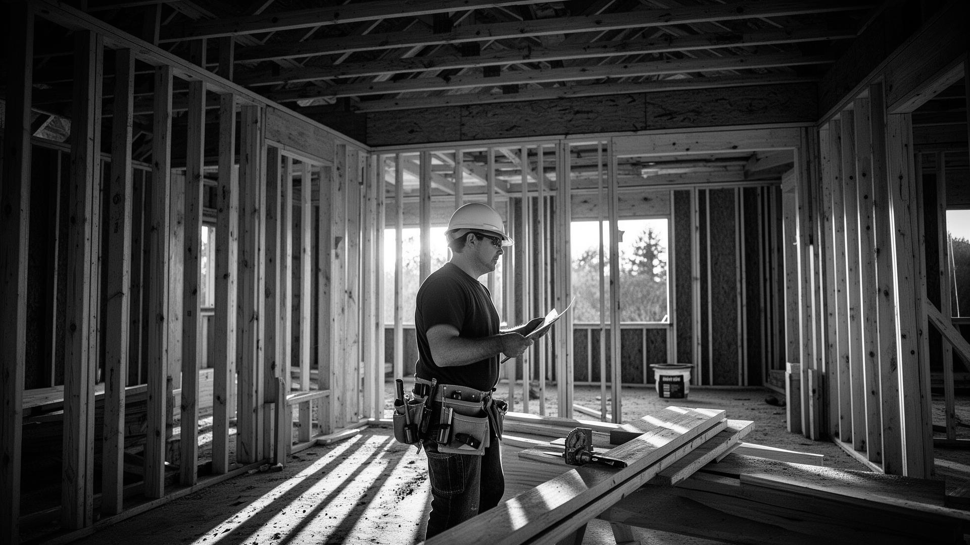 Master craftsman framing a custom home